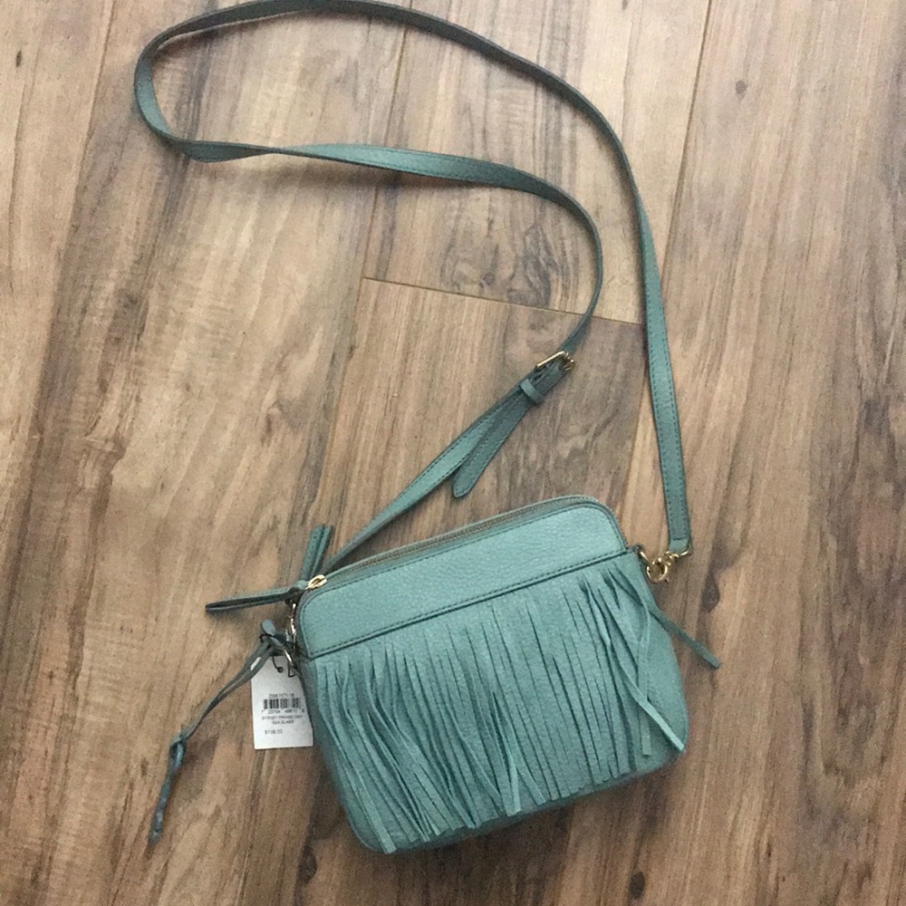 NWT Fossil Sydney Fringe Crossbody bag seaglass